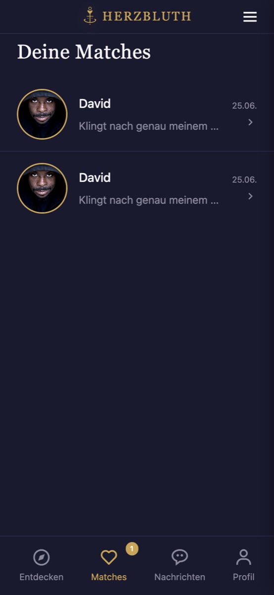 Herzbluth — Deine Matches