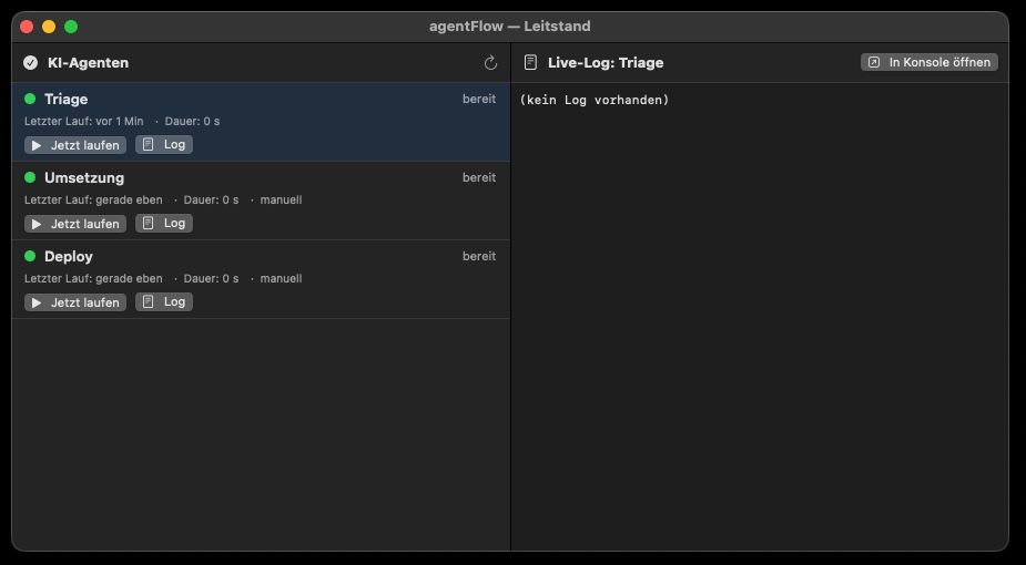 agentFlow — Leitstand der KI-Agenten
