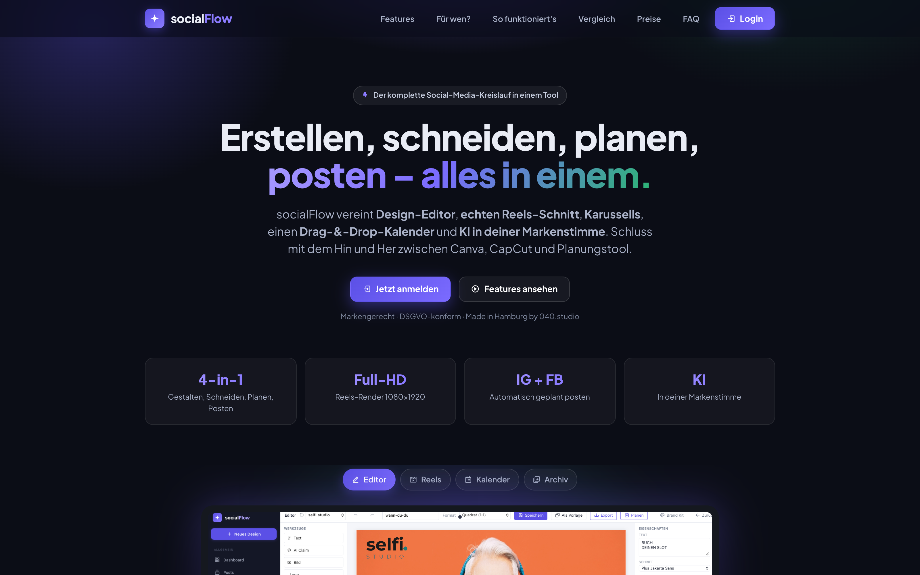 socialFlow App — Erstellen, schneiden, planen, posten