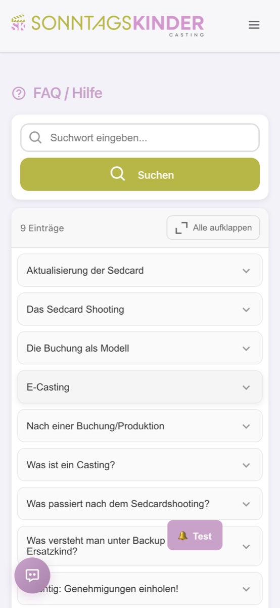 Model-Portal — FAQ & Hilfe