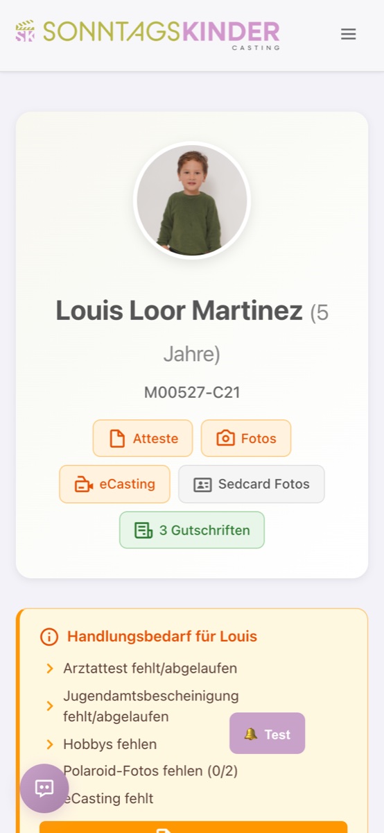 Model-Portal — Model-Profil & Sedcard