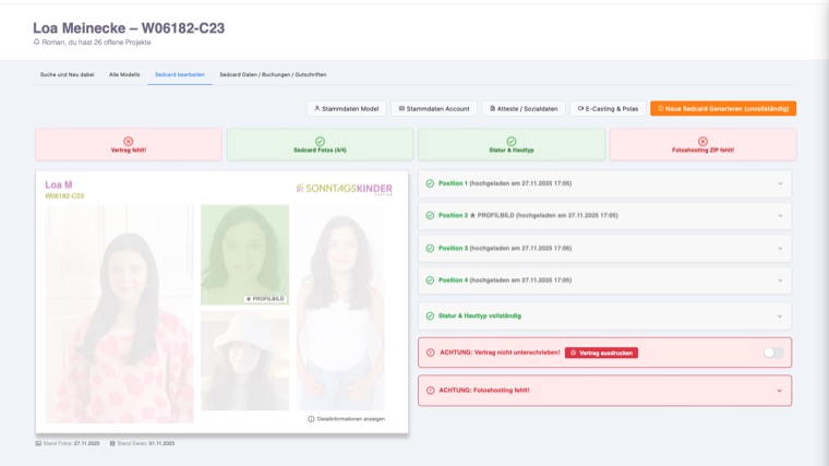 Sedcard-Editor