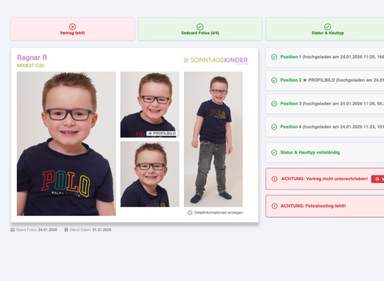 Sedcard – Layout