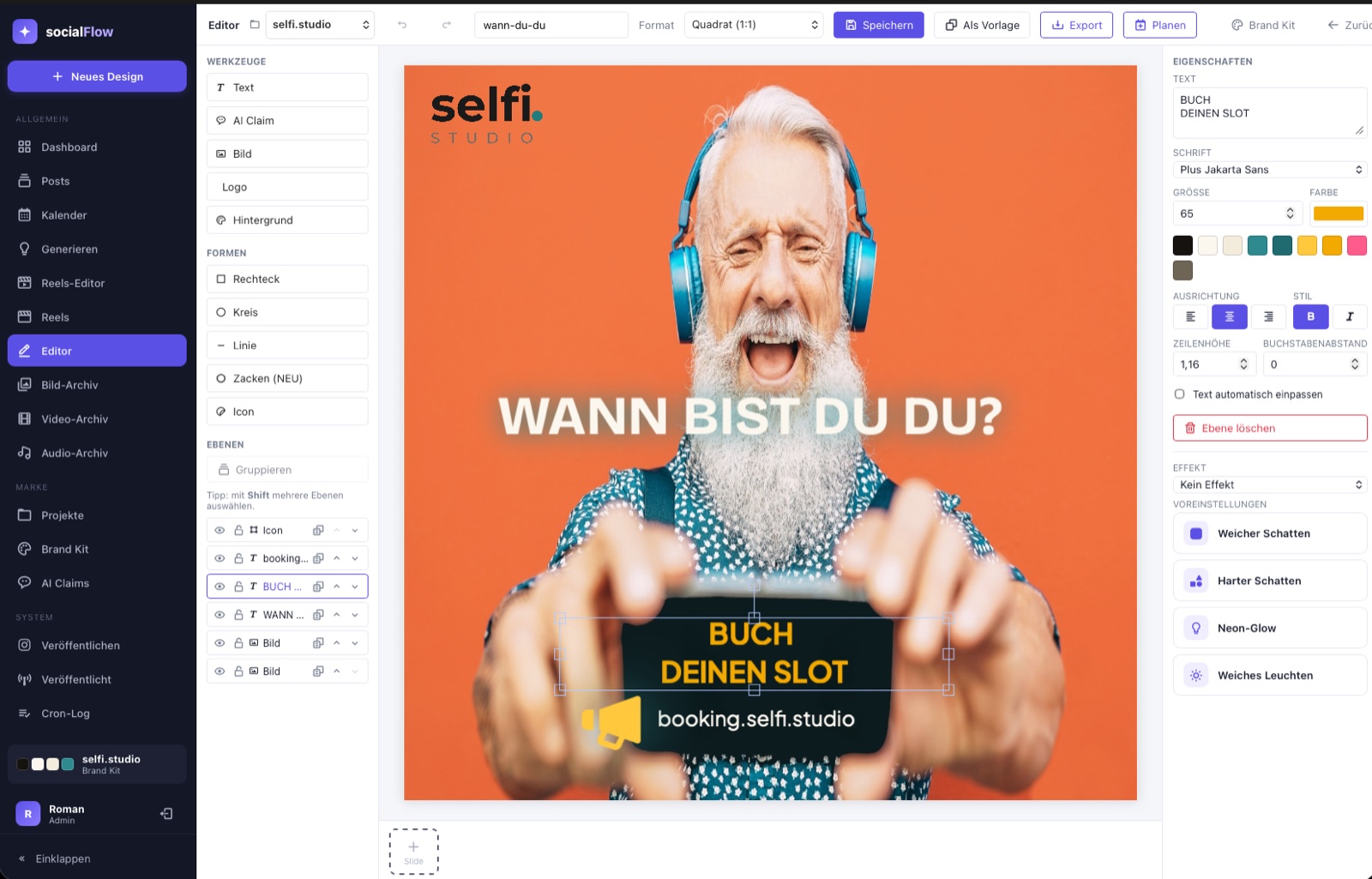 socialFlow — vollwertiger Grafik-Editor im Browser