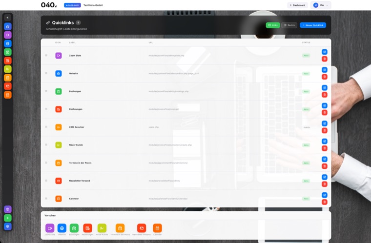 Quicklinks — schneller Zugriff